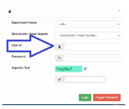 Enter User ID / Employee Code